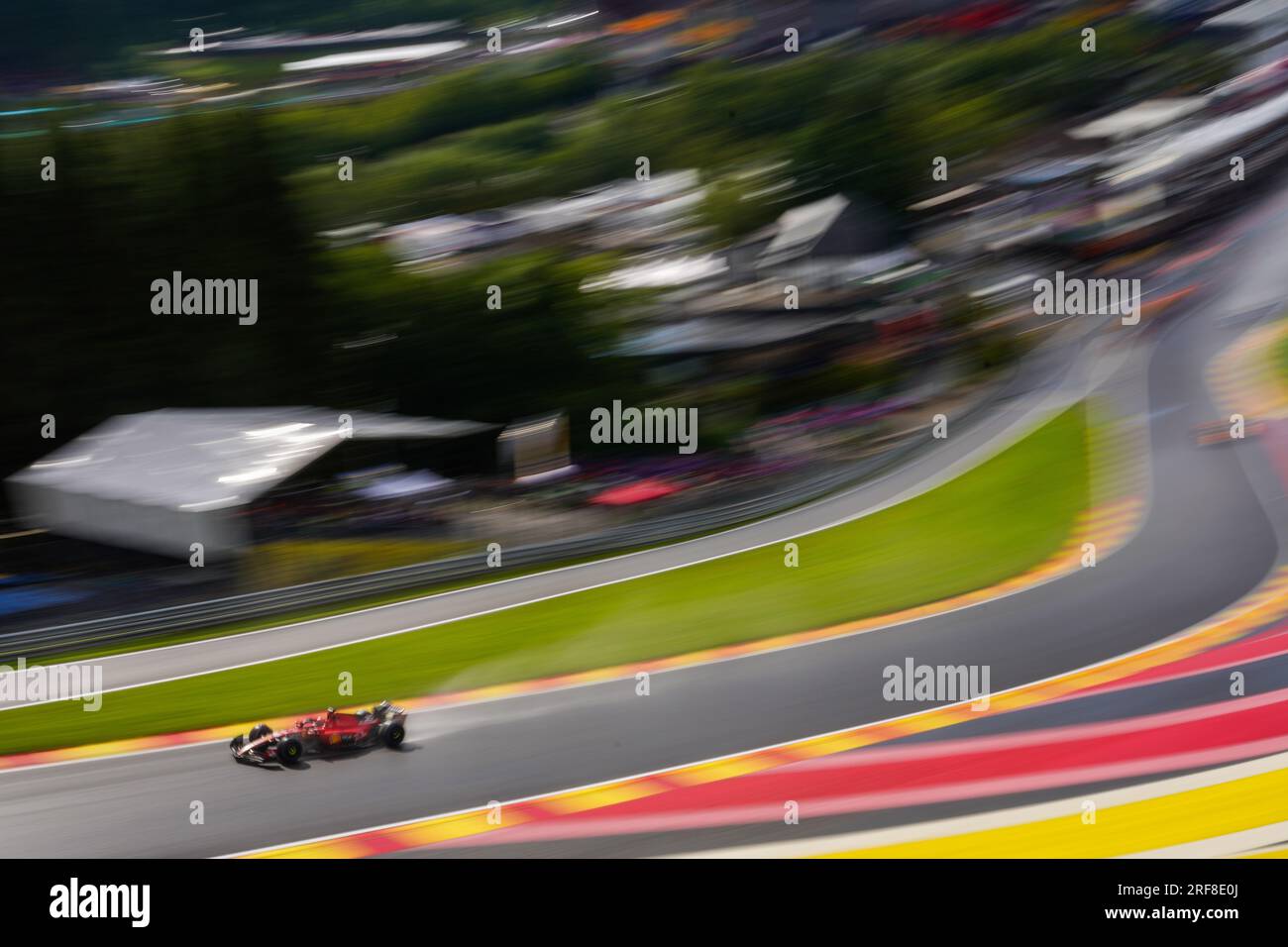 Charles Leclerc von Monaco mit dem (16) Scuderia Ferrari SF-23 Ferrari während der Formel 1 MSC Cruises Belgischer Grand Prix 2023 am 30. Juli 2023 in Francorchamps, Belgien. Stockfoto