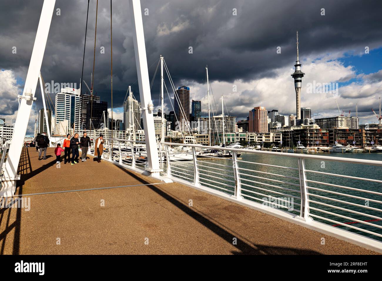 Auckland. Neuseeland. Die Skyline der Stadt. Blick vom Viaduct Harbour Stockfoto