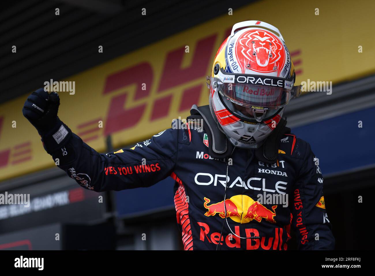 Max Verstappen von Red Bull Racing auf der Rennstrecke während des F1 Grand Prix von Belgien im Spa Francorchamps am 30. Juli 2023 in Stavelot, Belgien. Stockfoto