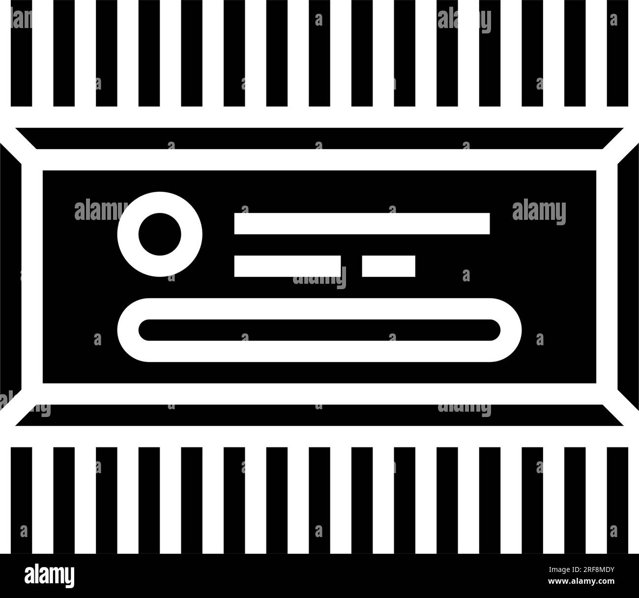 Vektordarstellung des Glyphensymbols des Mikrocontrollers für Elektroingenieure Stock Vektor