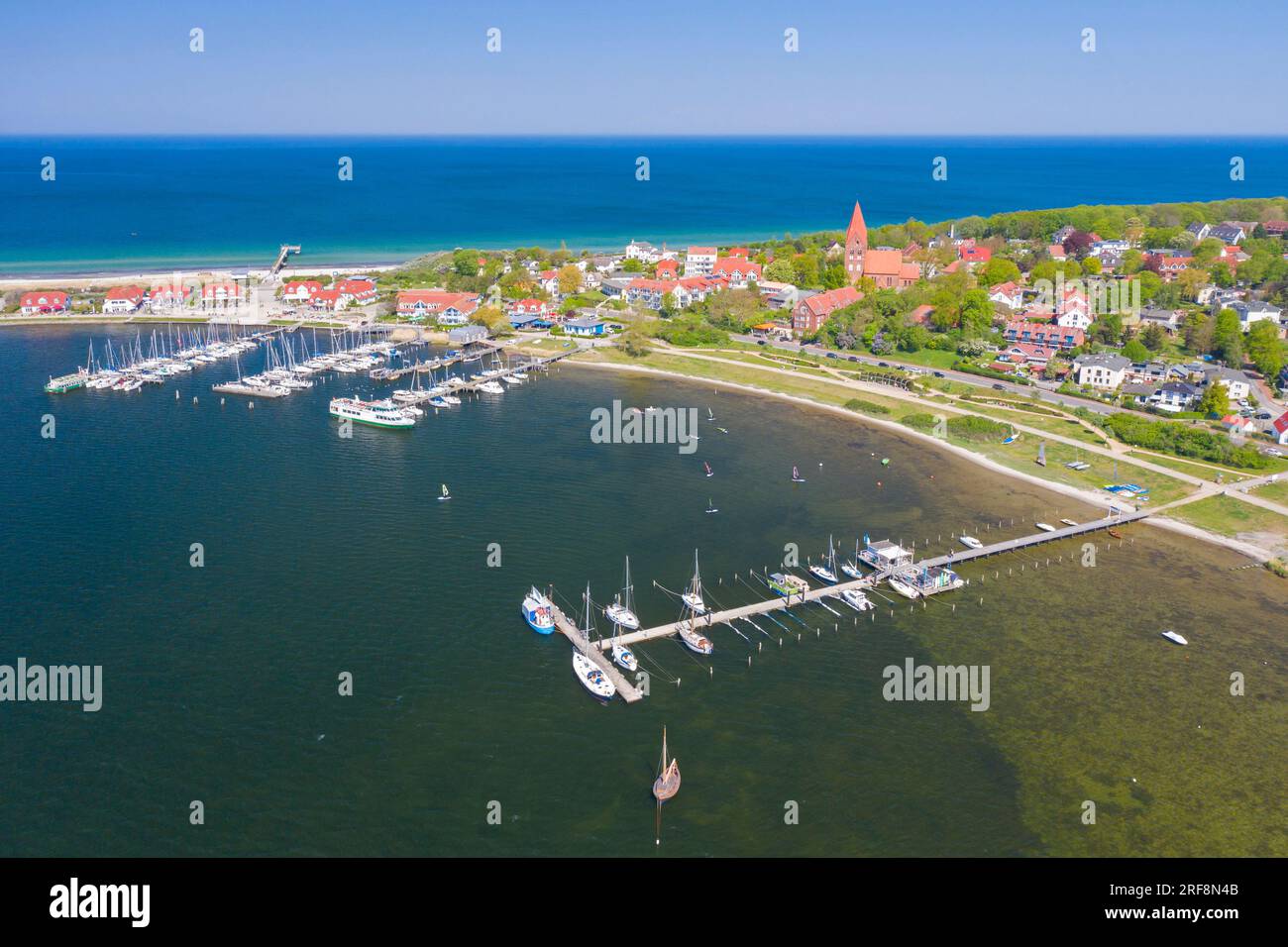 Luftblick auf das Küstenresort Ostseebad Rerik an der Ostsee, Rostock, Mecklenburg-Vorpommern, Deutschland Stockfoto