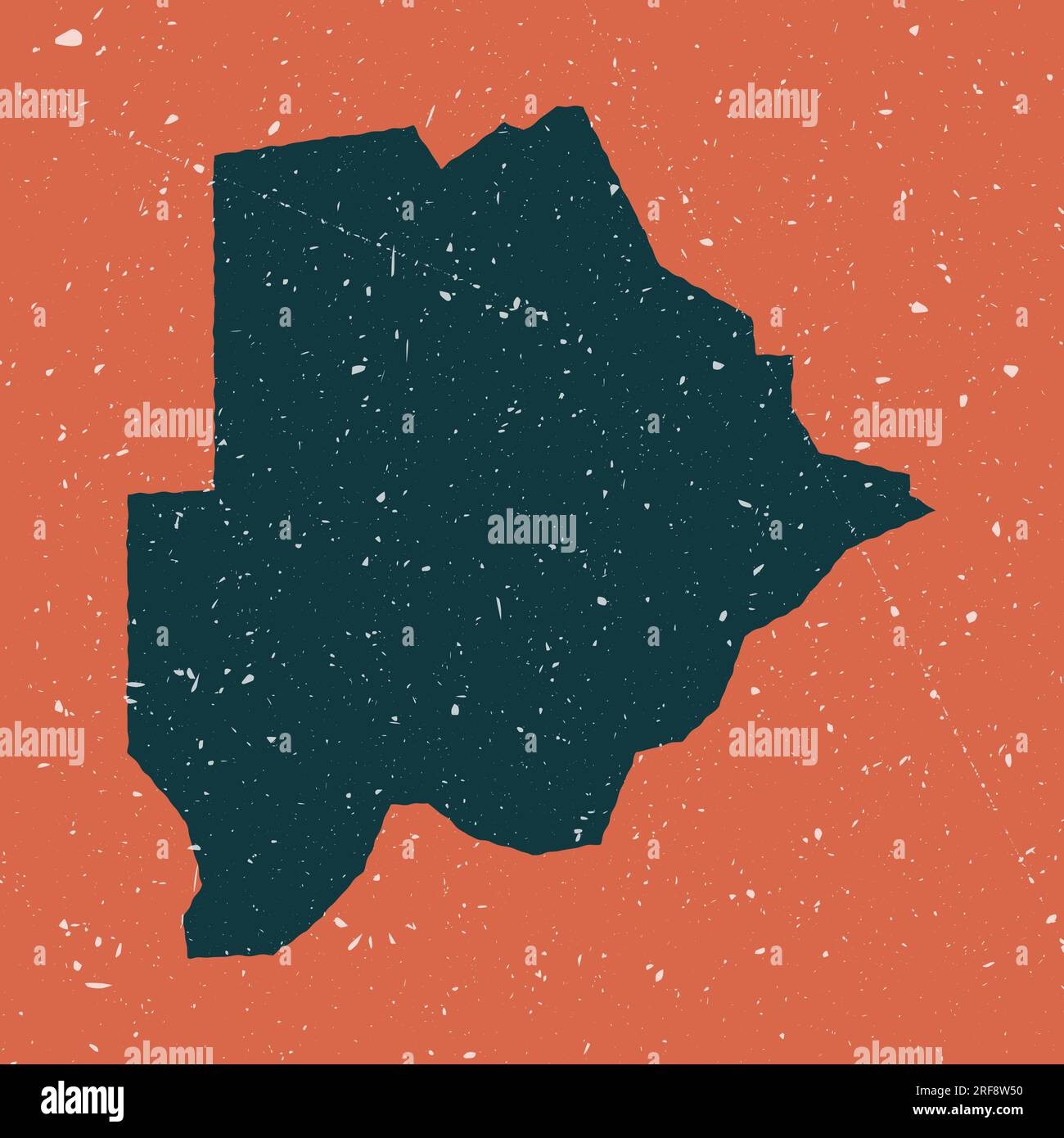 Botsuana-Karte im Vintage-Stil. Grunge-Karte des Landes mit verzweifelter Textur. Botsuana-Poster. Vektordarstellung. Stock Vektor