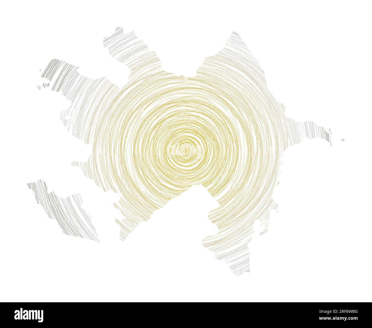 Aserbaidschan-Karte mit konzentrischen Kreisen. Skizzieren Sie Kreise in Form des Landes. Vektordarstellung. Stock Vektor