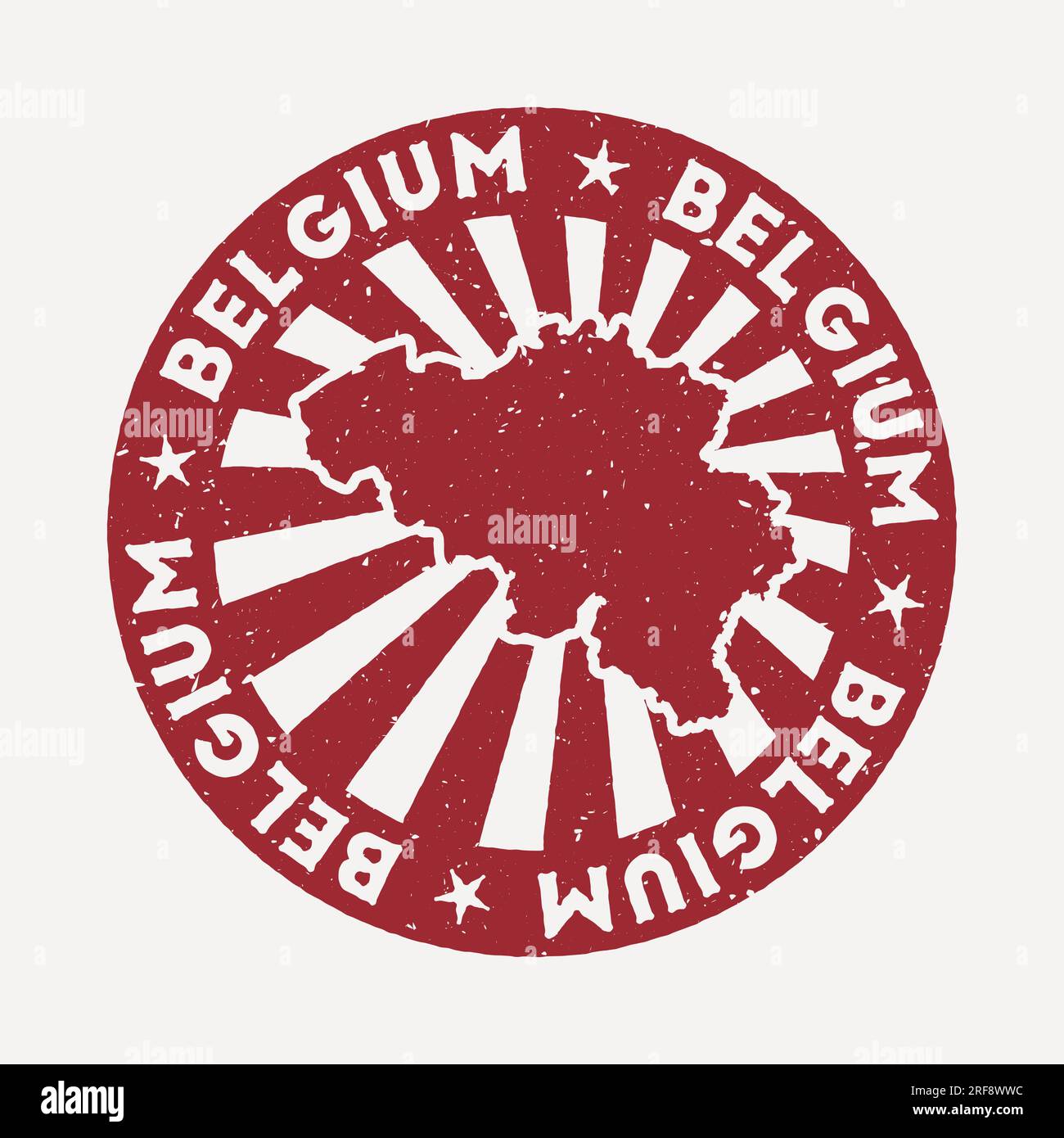Belgien Stempel. Roter Gummistempel mit Landkarte, Vektorillustration. Stock Vektor