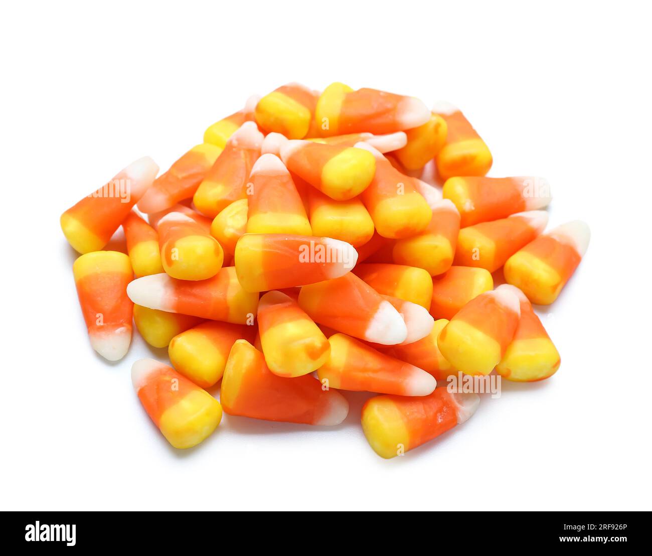 Leckere Halloween-Bonbons auf weißem Hintergrund Stockfoto