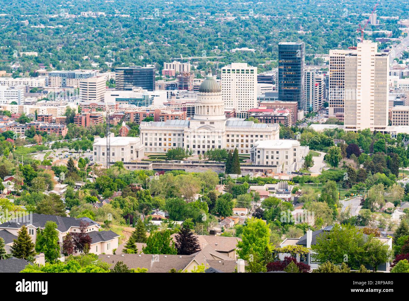 Skyline und Kapitolgebäude von Salt Lake City, Utah Stockfoto