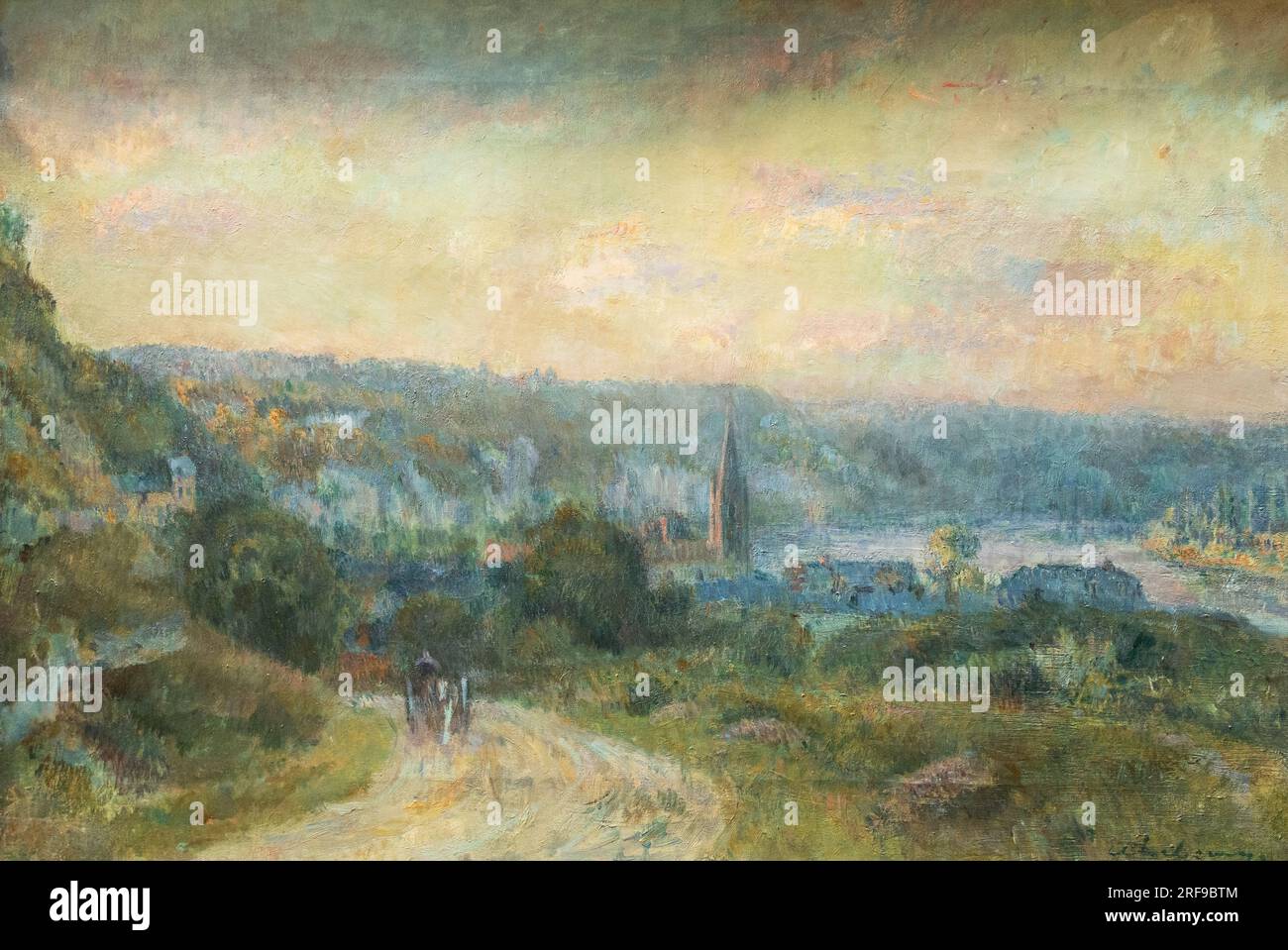 Albert Lebourg Gemälde; Crepuscule a la Bouille; Dämmerung; französischer Landschaftskünstler, Postimpressionist, 1907 Stockfoto