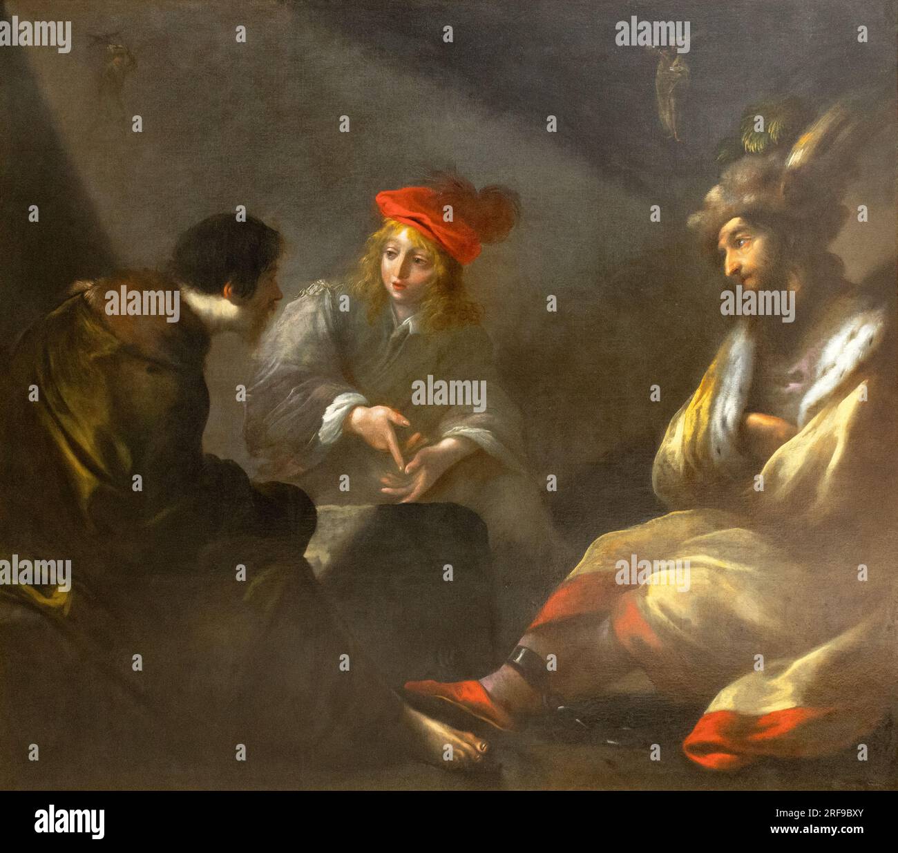 Claude Vignon Gemälde; Joseph en Gefängnis Expliquant les Songes; Joseph in Haft erklärt seine Träume; französischer Künstler des 17. Jahrhunderts, 1593-1670 Stockfoto