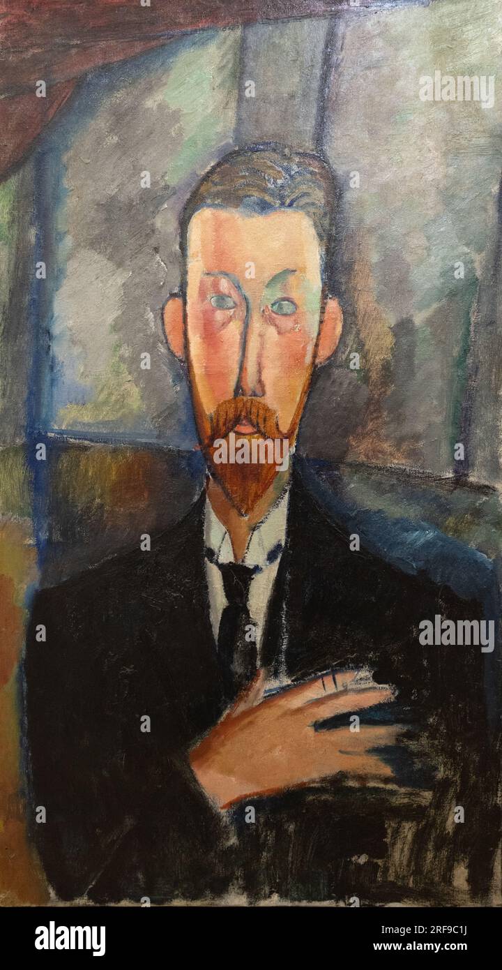Amedeo Modigliani Gemälde; Paul Alexandre vor einem Fenster, 1913. Italienischer Porträtmaler, 1884-1920. Modigliani-Porträt. Stockfoto