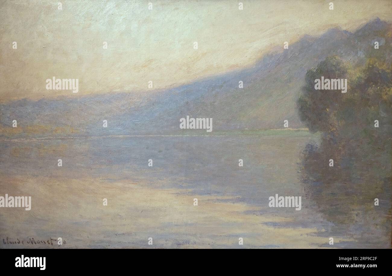 Claude Monet Gemälde - seine in Port Villez, 1894. Landschaftsmalerei Monet; französischer impressionistischer Maler aus dem 19. Jahrhundert Stockfoto
