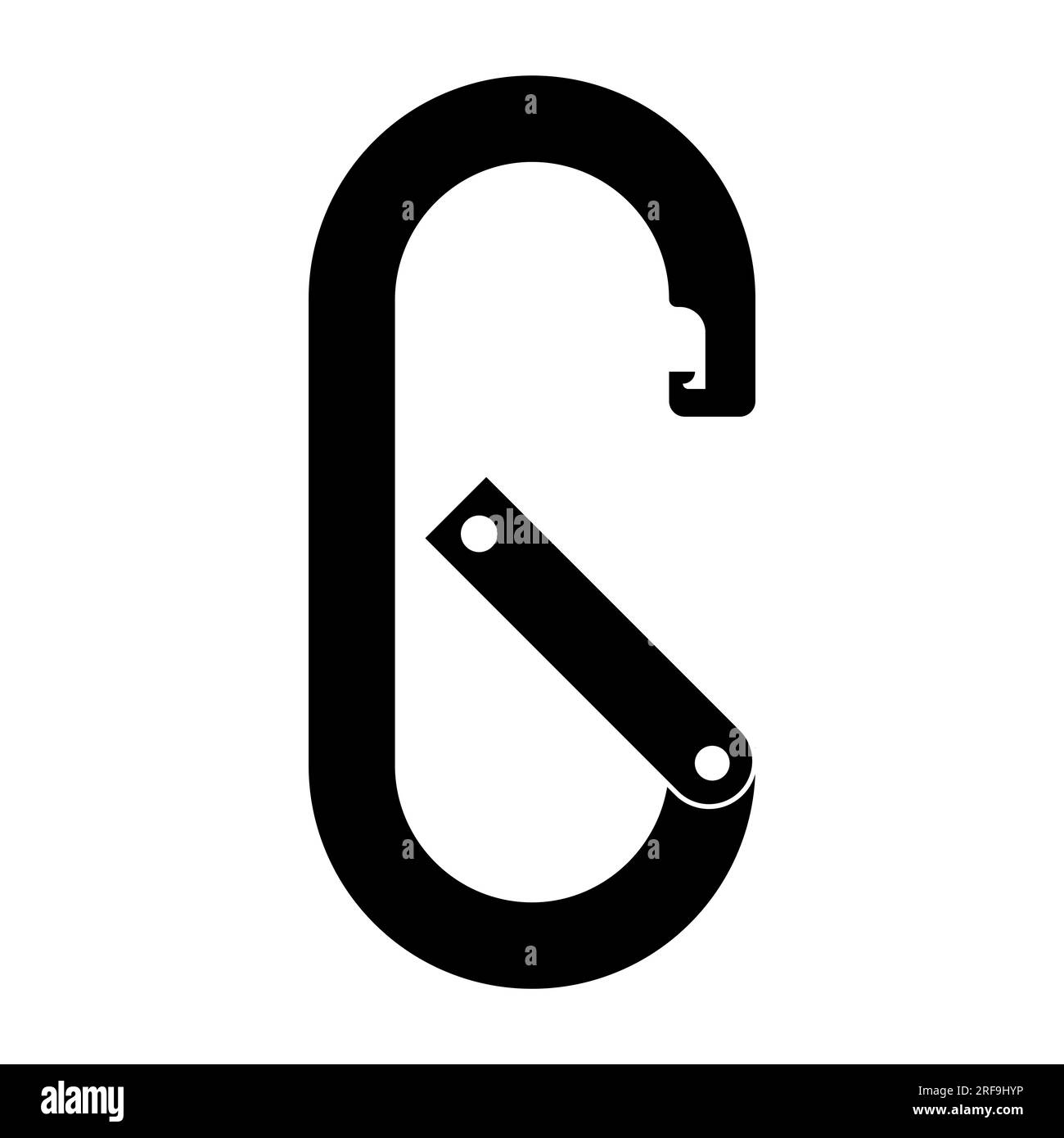 Bergausrüstung Karabiner Symbol Vektordarstellung Symboldesign Stockfoto