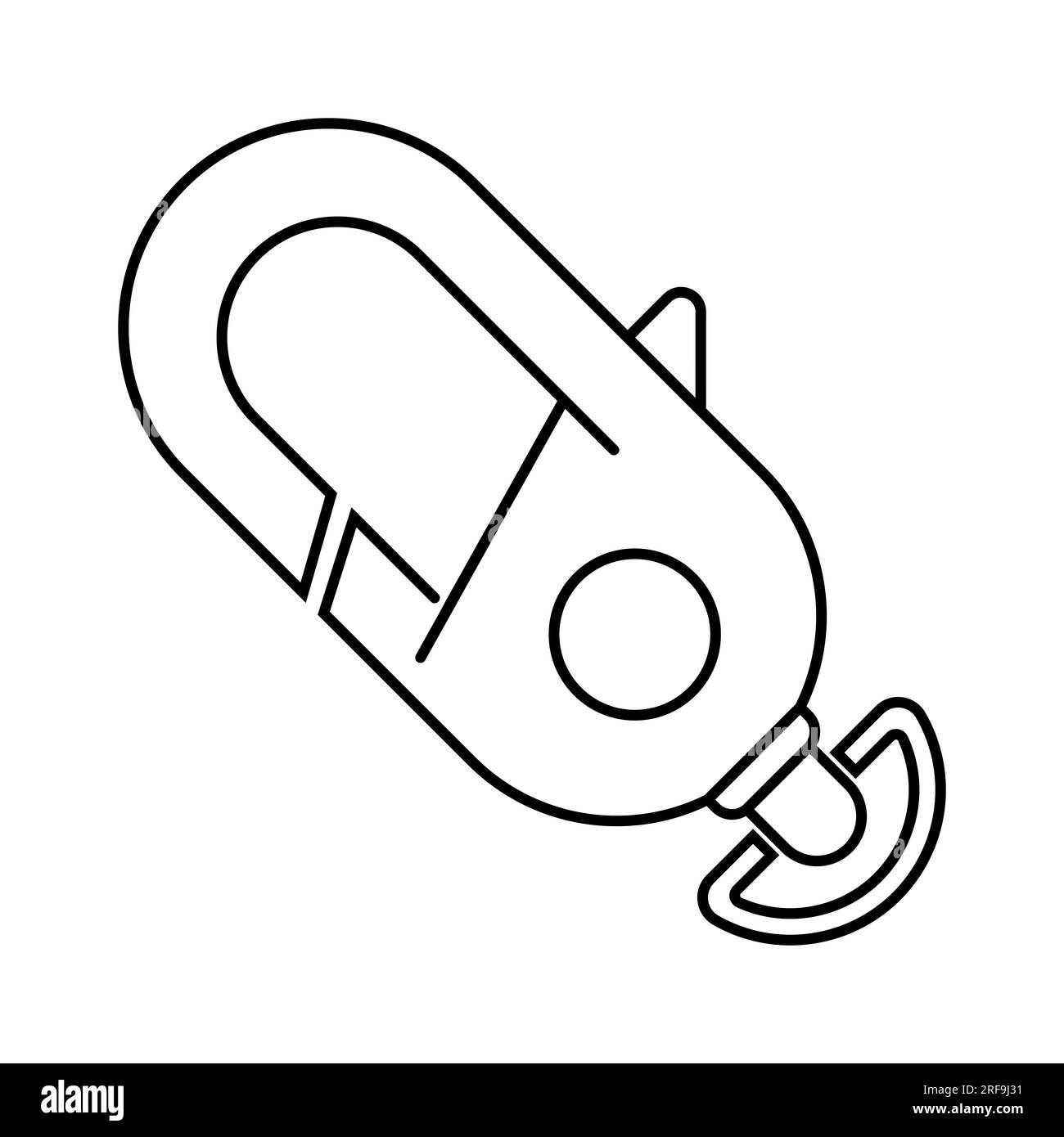 Bergausrüstung Karabiner Symbol Vektordarstellung Symboldesign Stockfoto