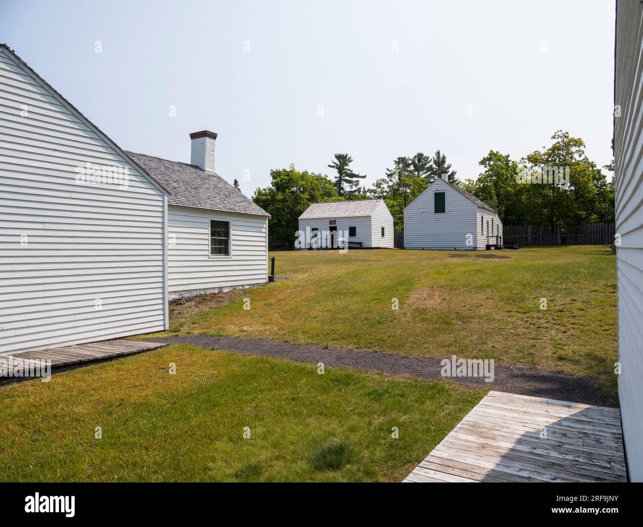 Der Fort Wilkins Historic State Park beherbergt den restaurierten Militäraußenposten von 1844 in Copper Harbor, Michigan USA Stockfoto