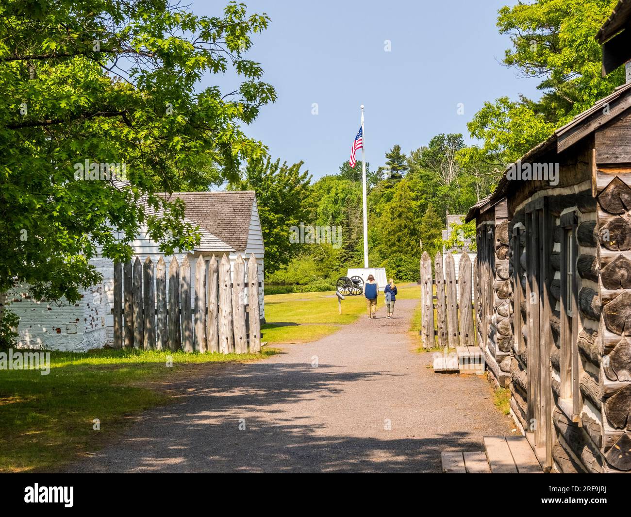 Der Fort Wilkins Historic State Park beherbergt den restaurierten Militäraußenposten von 1844 in Copper Harbor, Michigan USA Stockfoto