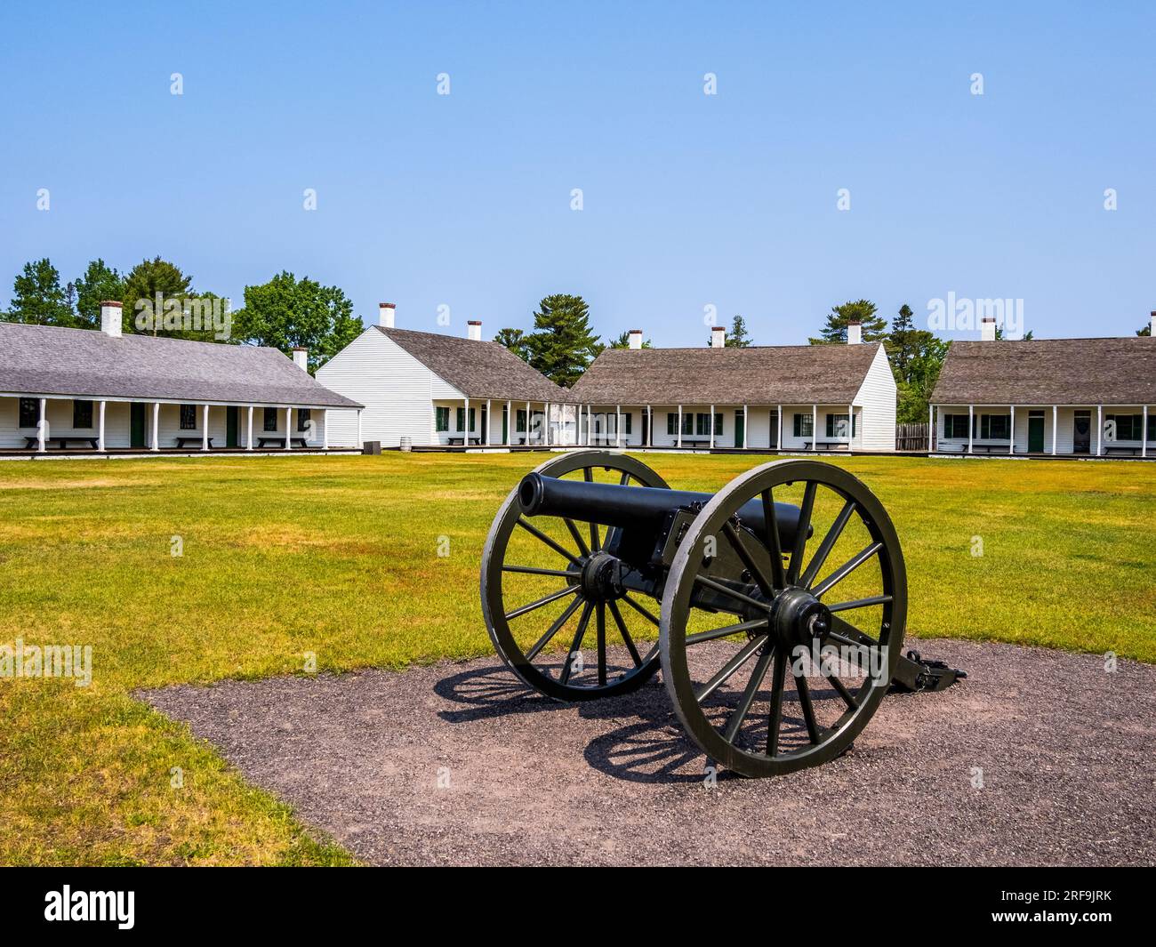 Der Fort Wilkins Historic State Park beherbergt den restaurierten Militäraußenposten von 1844 in Copper Harbor, Michigan USA Stockfoto