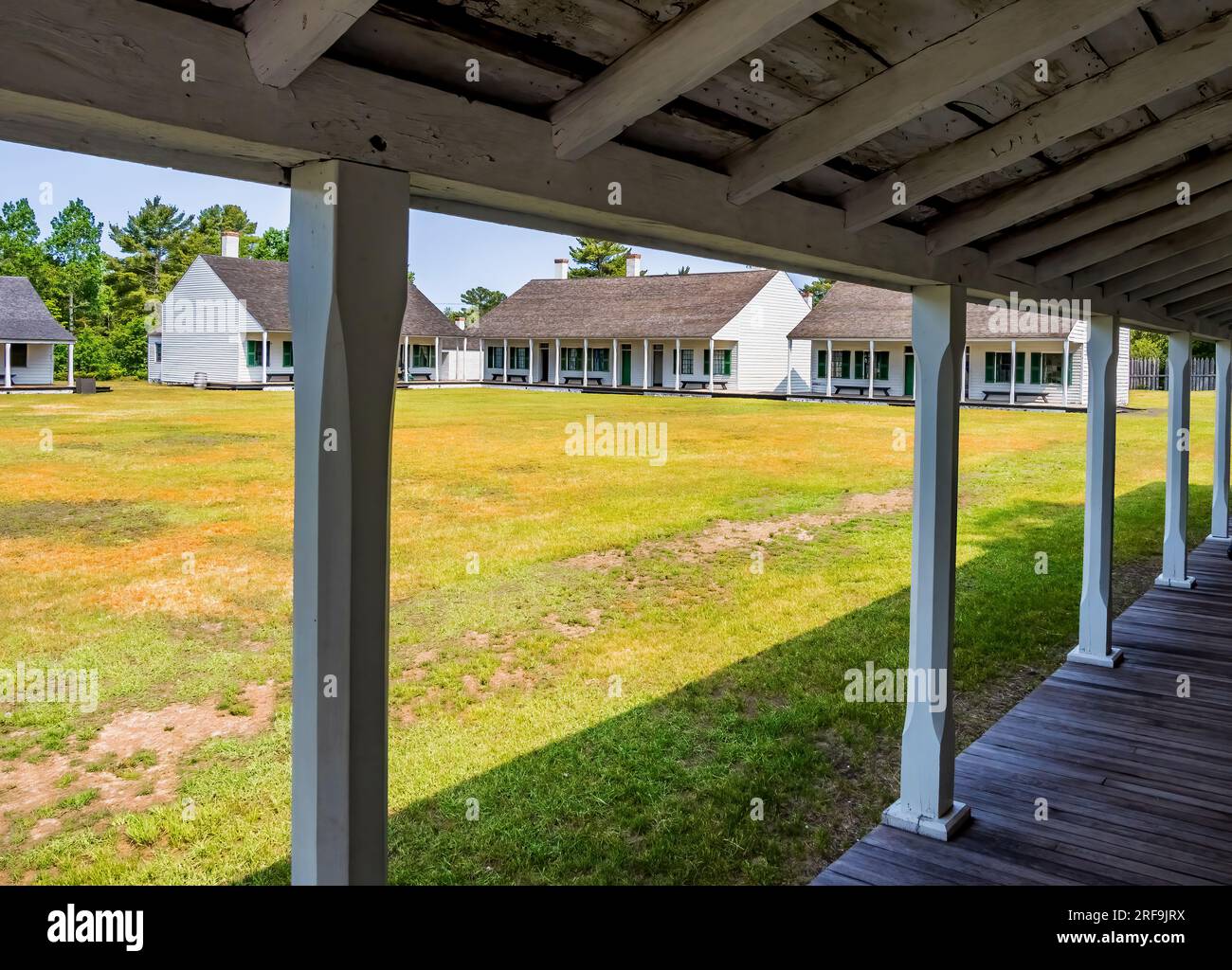 Der Fort Wilkins Historic State Park beherbergt den restaurierten Militäraußenposten von 1844 in Copper Harbor, Michigan USA Stockfoto