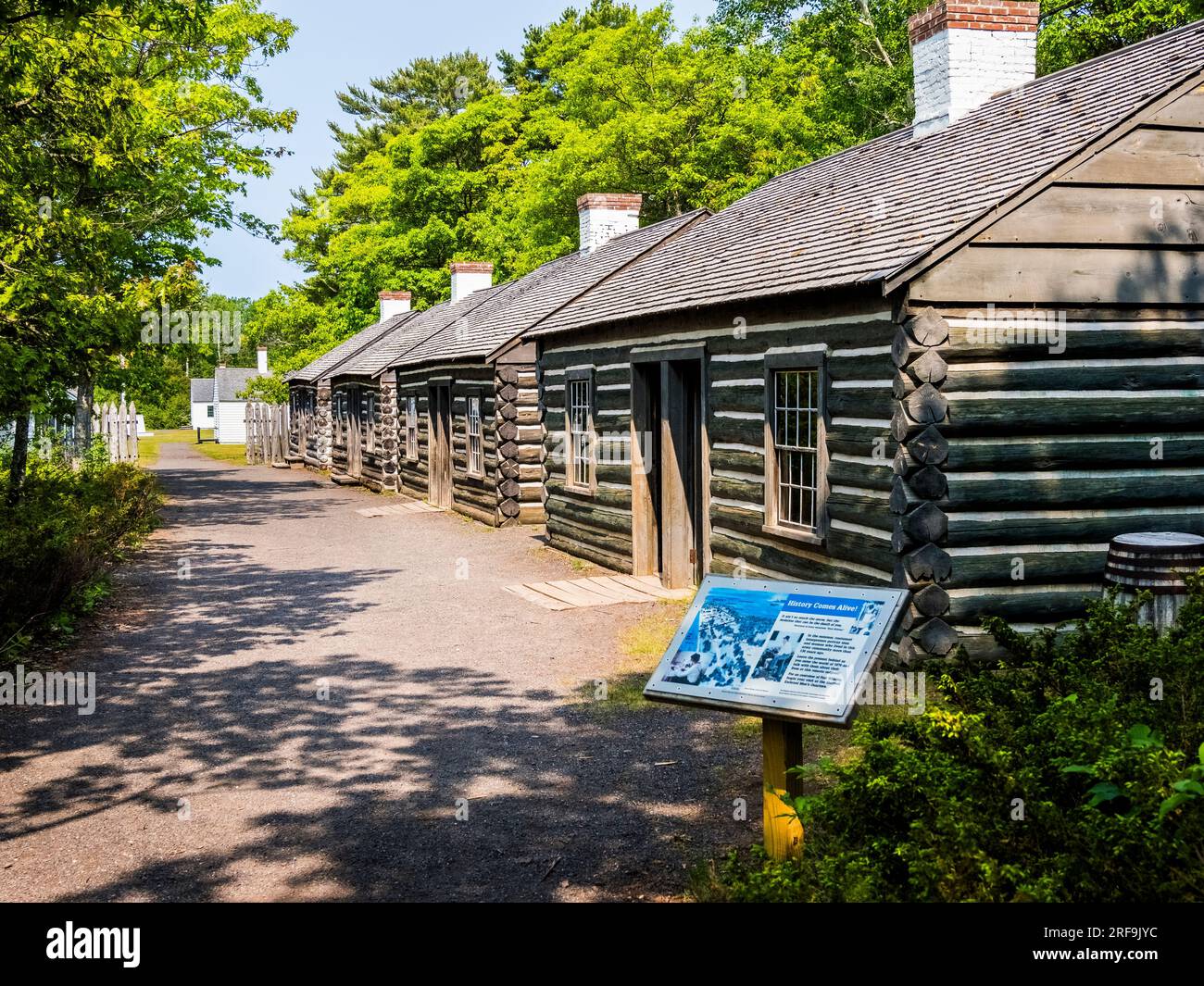 Der Fort Wilkins Historic State Park beherbergt den restaurierten Militäraußenposten von 1844 in Copper Harbor, Michigan USA Stockfoto