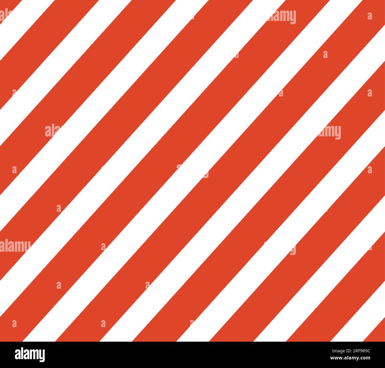 OLGA (1979) ‚Diagonal Stripes‘, nahtloses Textilmuster • im Stil der späten 1970er Jahre, Stoffdruck (leuchtend rote und weiße Streifen). Stock Vektor