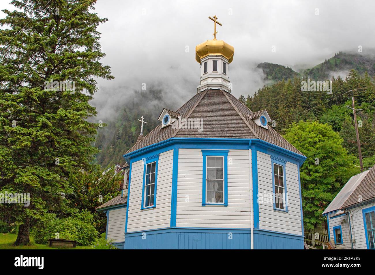 Russisch-orthodoxe Kirche St. Nikolaus in Juneau Stockfoto