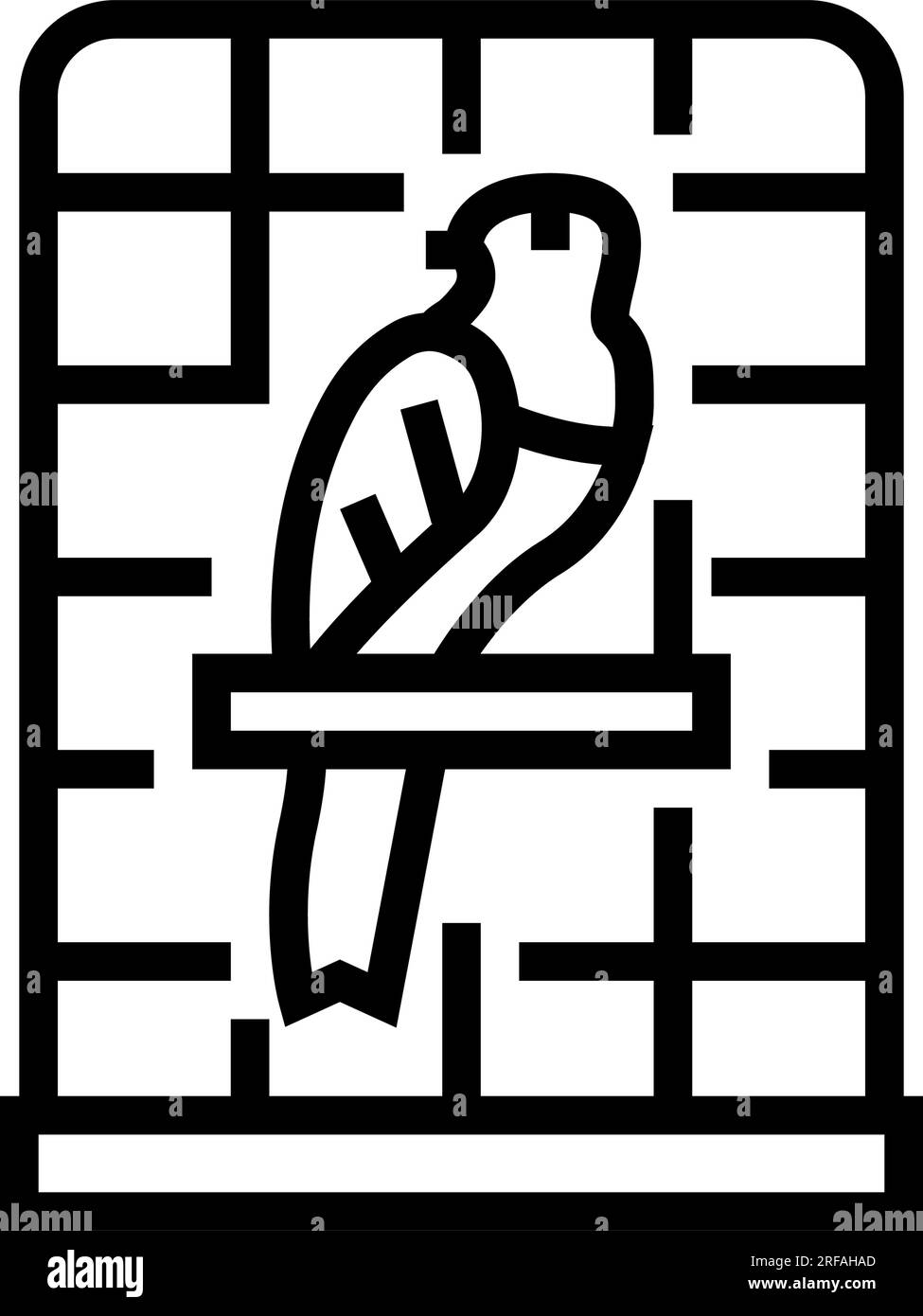 Vektordarstellung der Vogellinie des Käfigsittich Stock Vektor