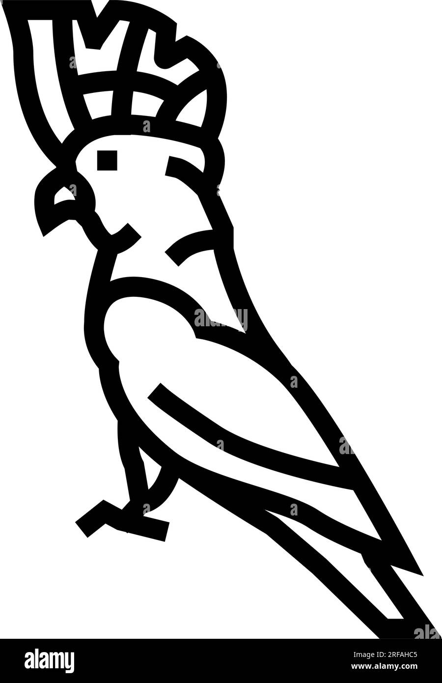 Vektordarstellung des Symbols für Kakadus-Papagei-Linien Stock Vektor