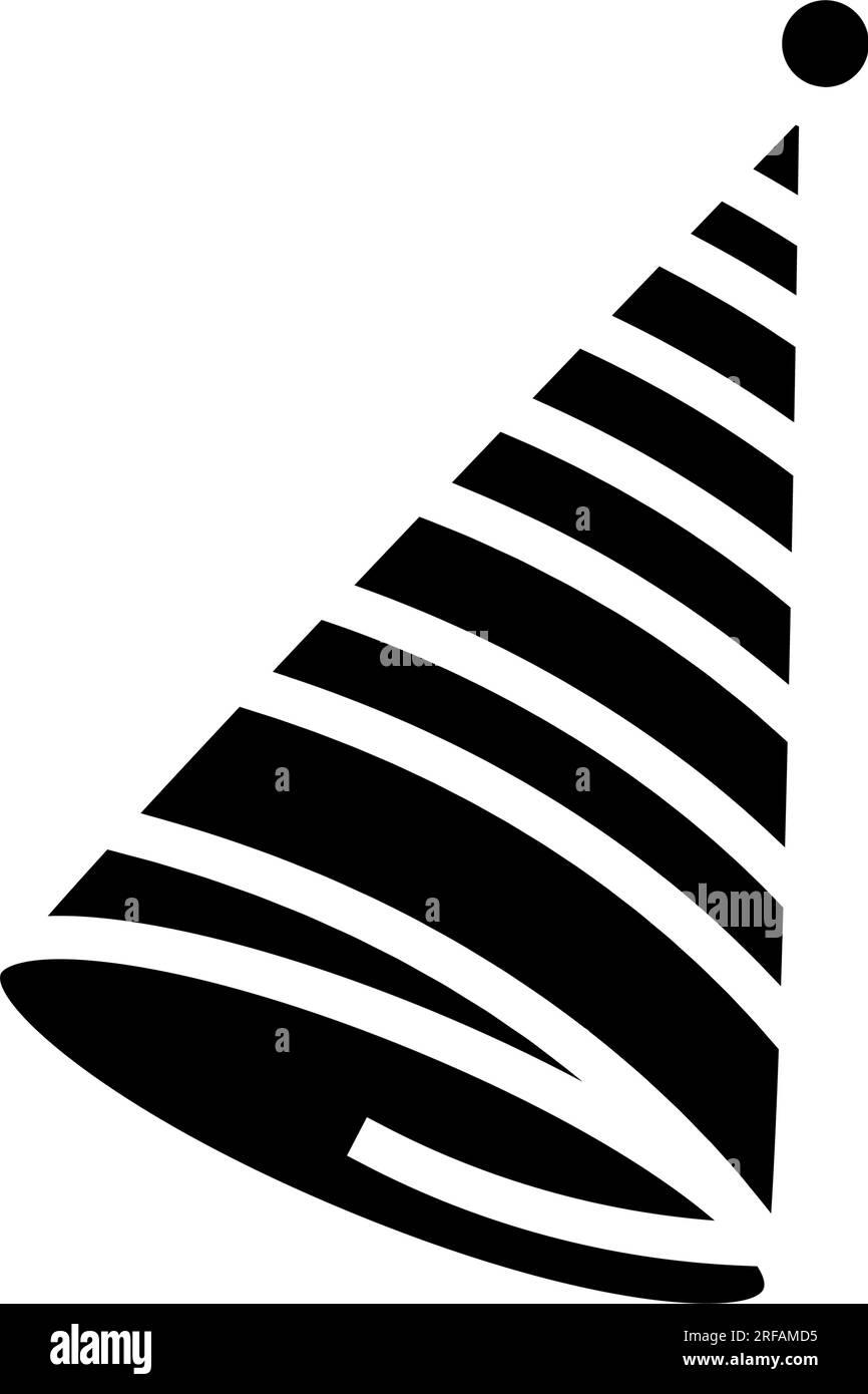 Vektordarstellung des Partyhut-Glyphe-Symbols Stock Vektor