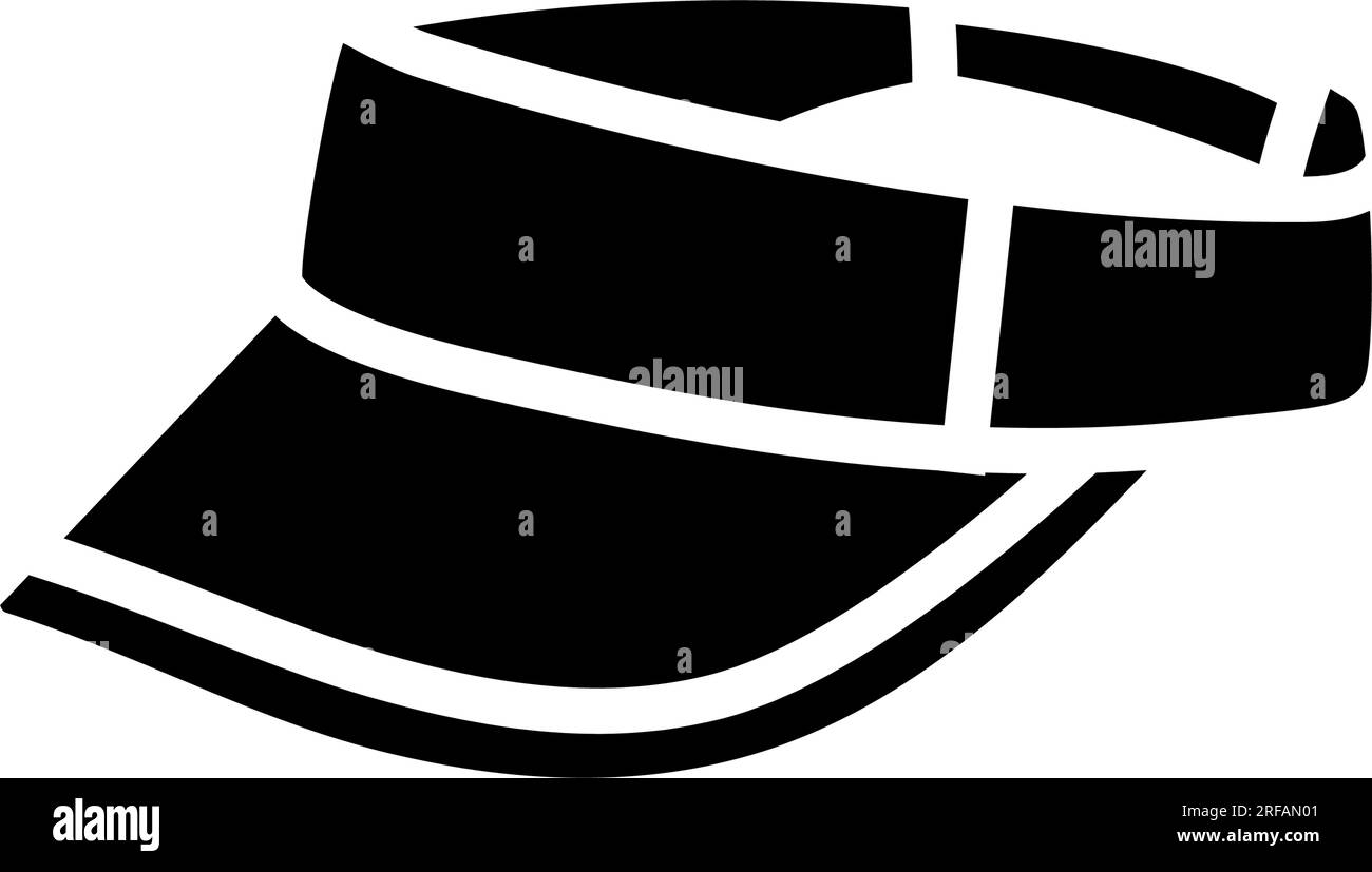 Vektordarstellung des Symbols für Glyphe mit Visier-Hut-Kappe Stock Vektor