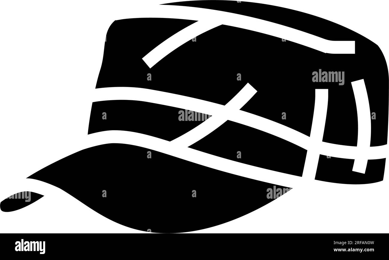 Militärhelm-Kappe Glyphe-Symbol-Vektordarstellung Stock Vektor