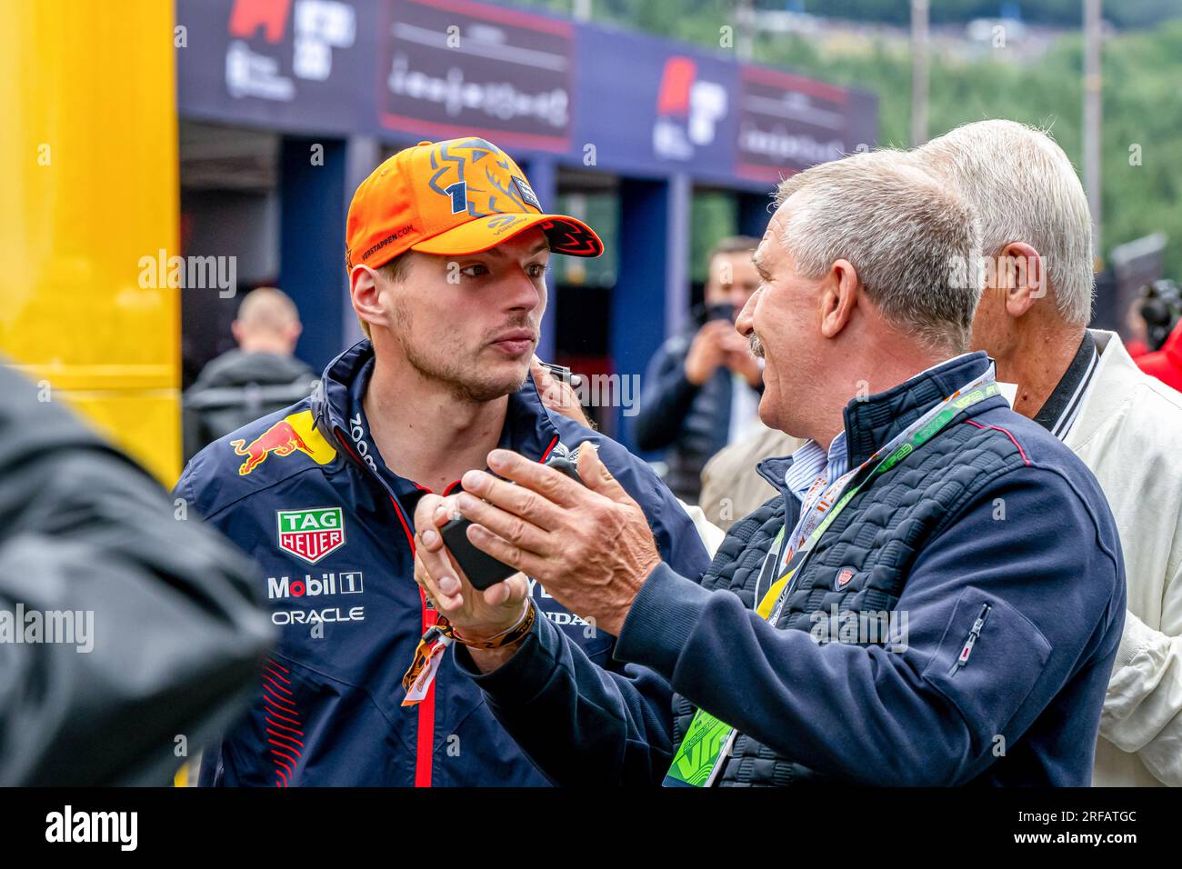 Spa, Belgien. 28. Juli 2023. SPA, BELGIEN - JULI 28: Max Verstappen von Red Bull und die Niederlande während der Qualifikation vor dem Grand Prix von Belgien F1 auf dem Circuit de Spa-Francorchamps am 28. Juli 2023 in Spa, Belgien. (Foto: Michael Potts/BSR-Agentur) Guthaben: BSR-Agentur/Alamy Live News Stockfoto