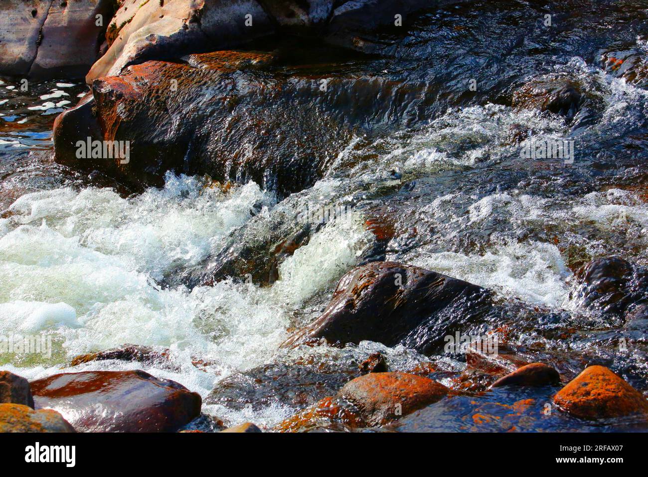 Fluss Caldew im Frühling Spate, Cumbrian Lake District Stockfoto