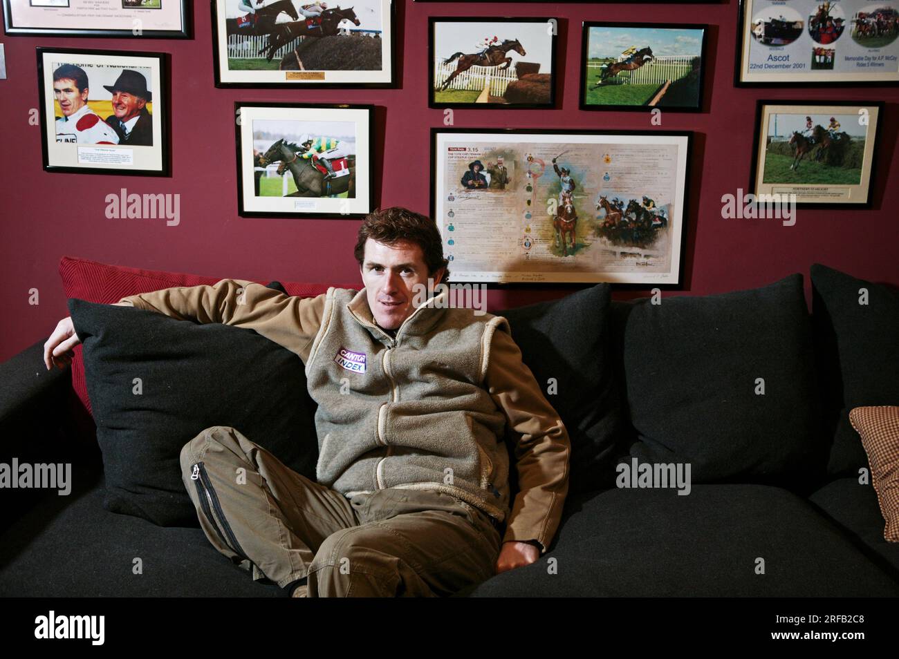 Portrait Champion Jockey Tony McCoy, Lambourn, Großbritannien. Stockfoto