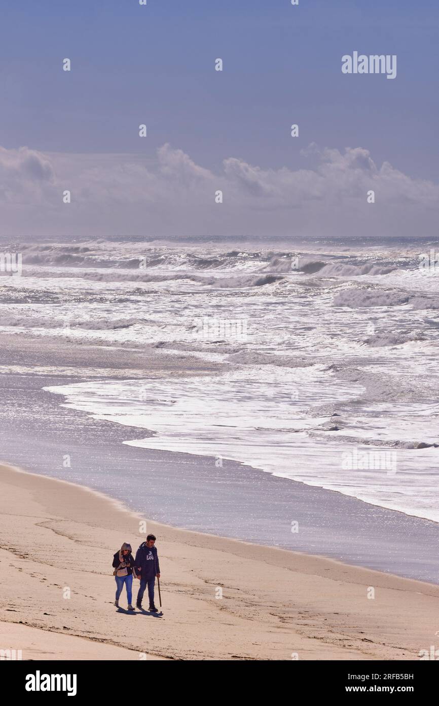 Praia Velha Beach, Sao Pedro de Moel. Marinha Grande, Leiria. Portugal Stockfoto