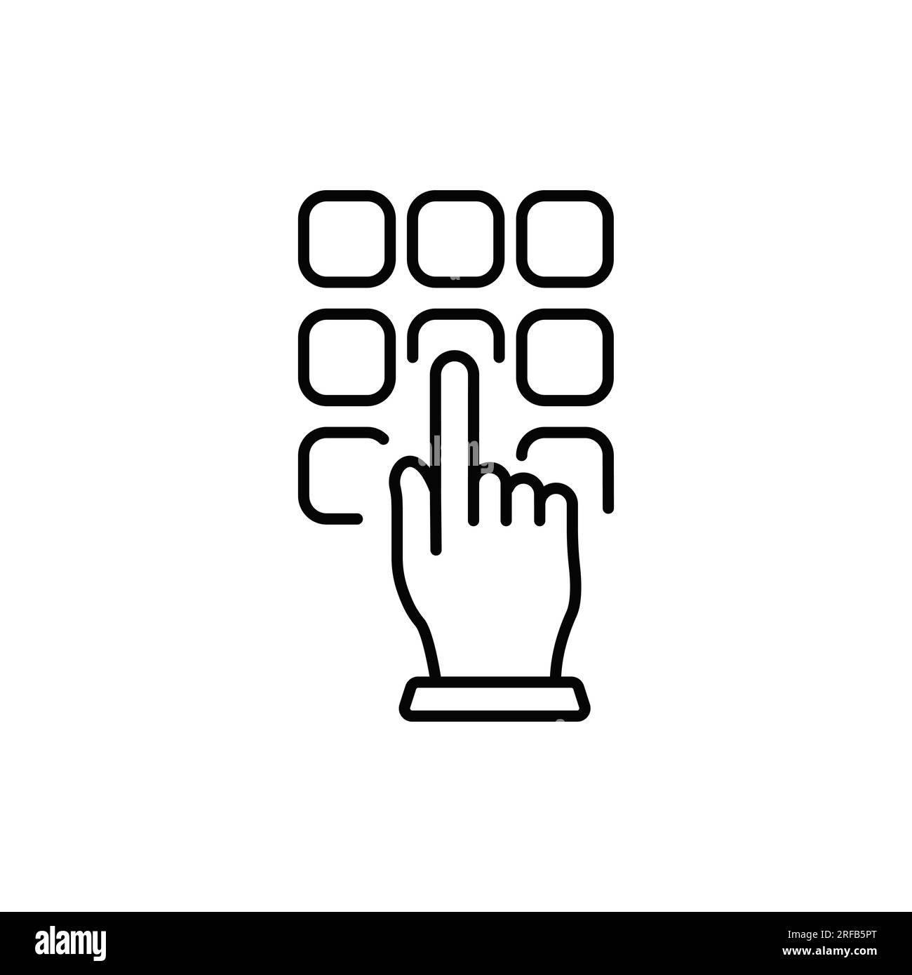 Das Symbol oder Logo der PIN-Code-Linie. Sicherheitscode-Konzept. Telefonsperre. Lineare Darstellung von Kennwort und Entsperrung von Vektoren. Stock Vektor