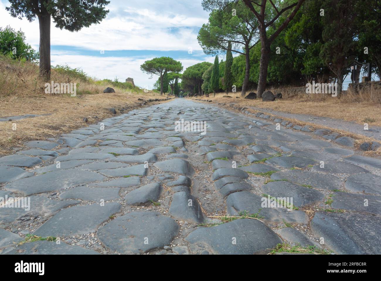Rom, Latium, Italien, die Via Appia (Italienisch) ist eine der ältesten und wichtigsten römischen Straßen. Stockfoto