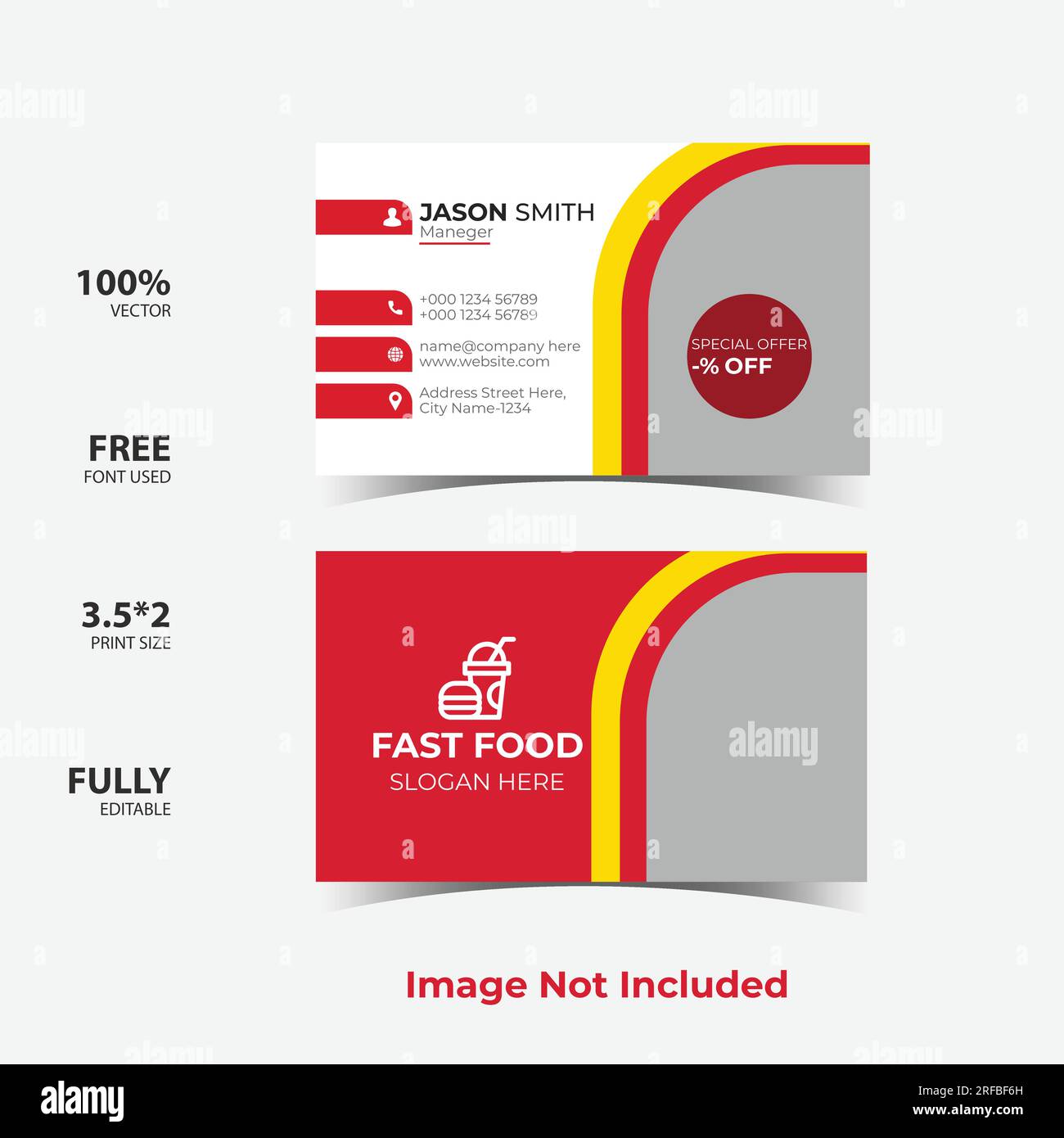 Vorlage für modernes Firmendesign für Visitenkarten. Stock Vektor