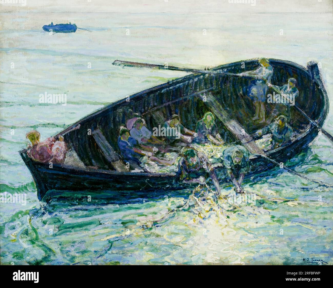 Henry Ossawa Tanner, der wundersame Fischfang, gemalt in Öl auf Leinwand, 1913-1914 Stockfoto