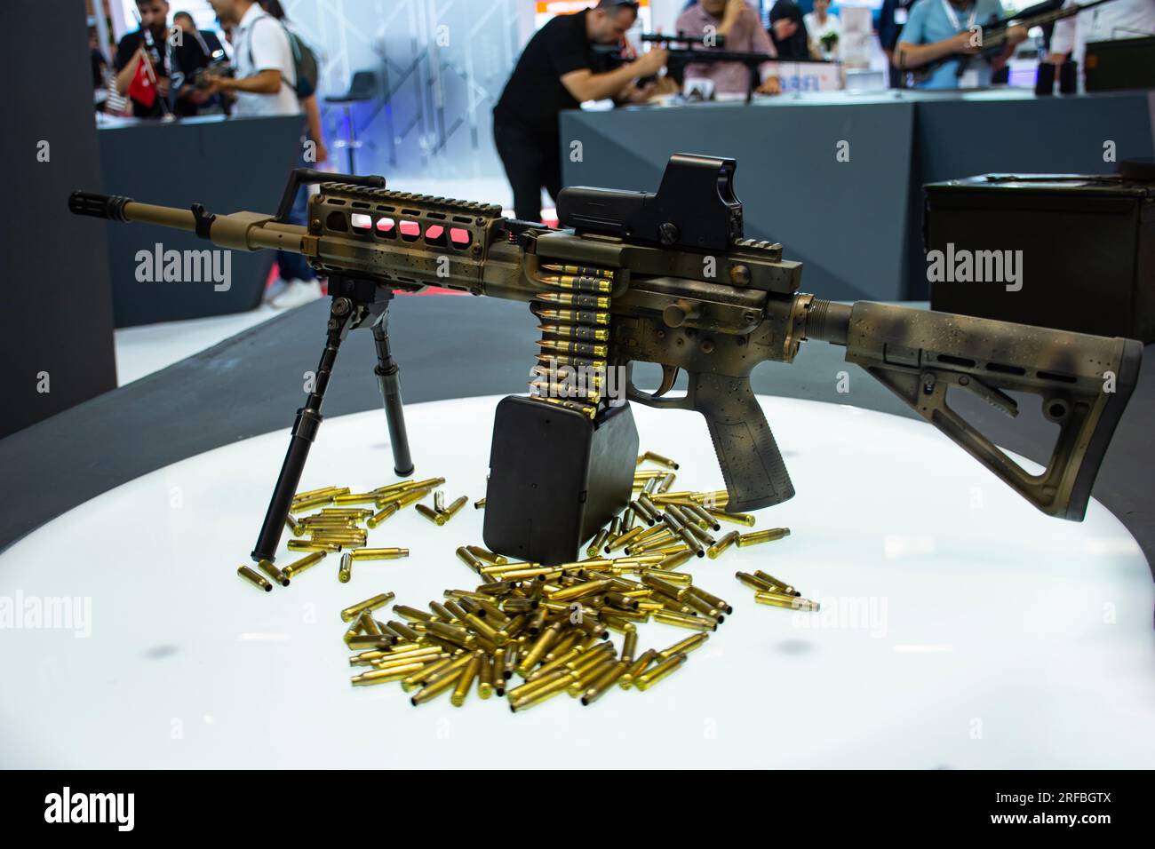 5,56 Kaliber Submaschinengewehr für Infanterie auf der expo Stockfoto