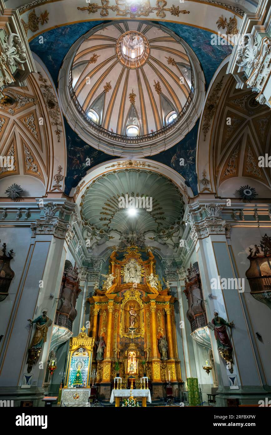 Im Inneren der Kirche San Juan el Real, Altstadt von Calatayud, Provinz Saragossa, Spanien. Diese barocke Kirche wurde im 17. Und 18. Centuri erbaut Stockfoto