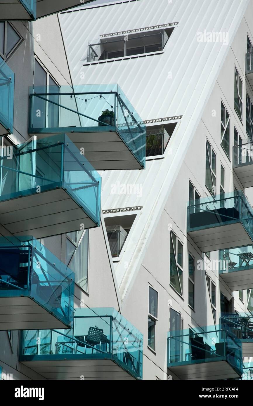 Die Eisberghäuser, Aarhus docklands, Dänemark. Stockfoto