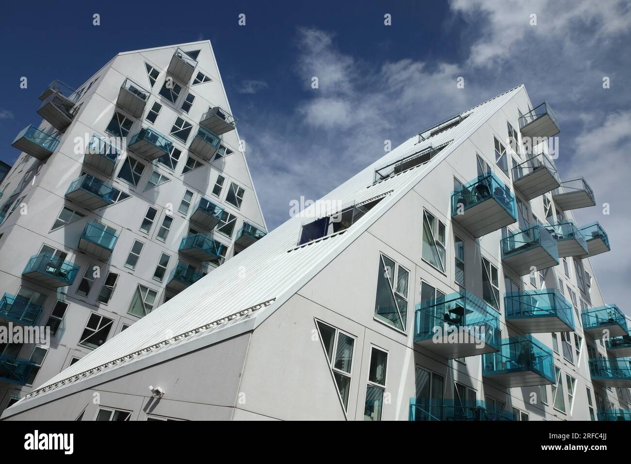 Die Eisberghäuser, Aarhus docklands, Dänemark. Stockfoto