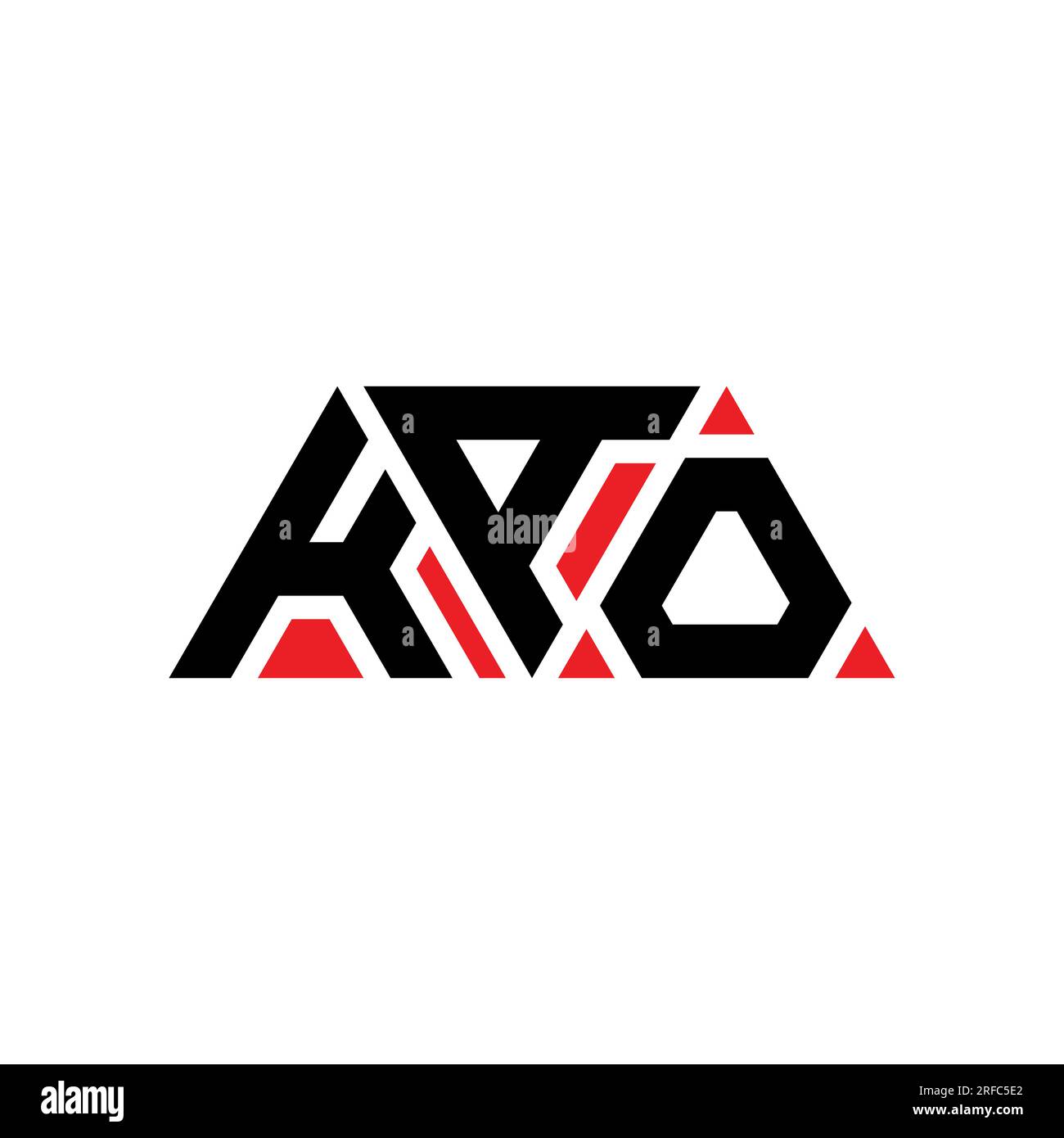 KAO-Logo mit Dreiecksbuchstaben und Dreiecksform. MONOGRAMM mit KAO-Dreieck-Logo. KAO-Dreieck-Vektor-Logo-Vorlage mit roter Farbe. KAO triangul Stock Vektor