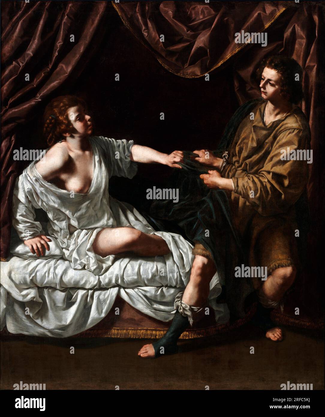 Joseph und Potiphars Frau von Paolo Domenico Finoglia oder Finoglio (ca. 1590-1645), Öl auf Leinwand, ca. 1640 Stockfoto
