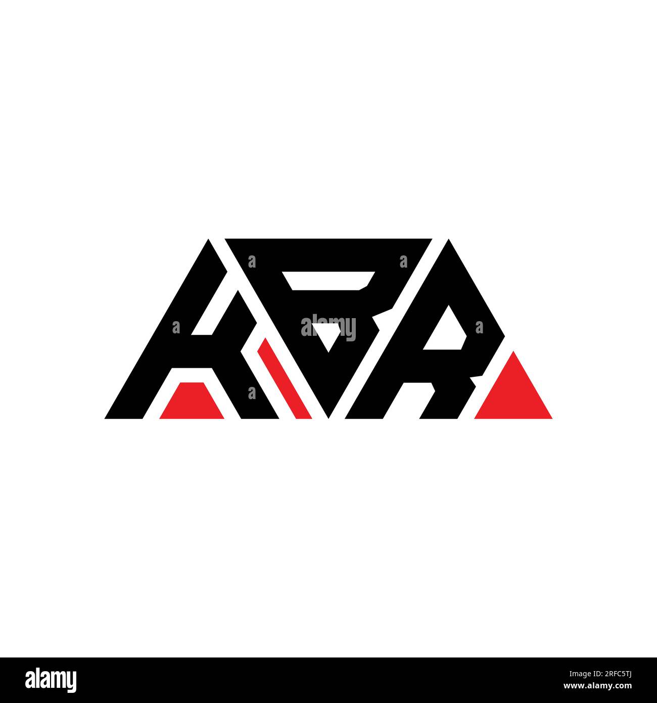 KBR-Logo mit Dreiecksbuchstaben und Dreiecksform. Monogramm mit KBR-Dreieck-Logo. KBR-Dreieck-Vektor-Logo-Vorlage mit roter Farbe. KBR Triangul Stock Vektor