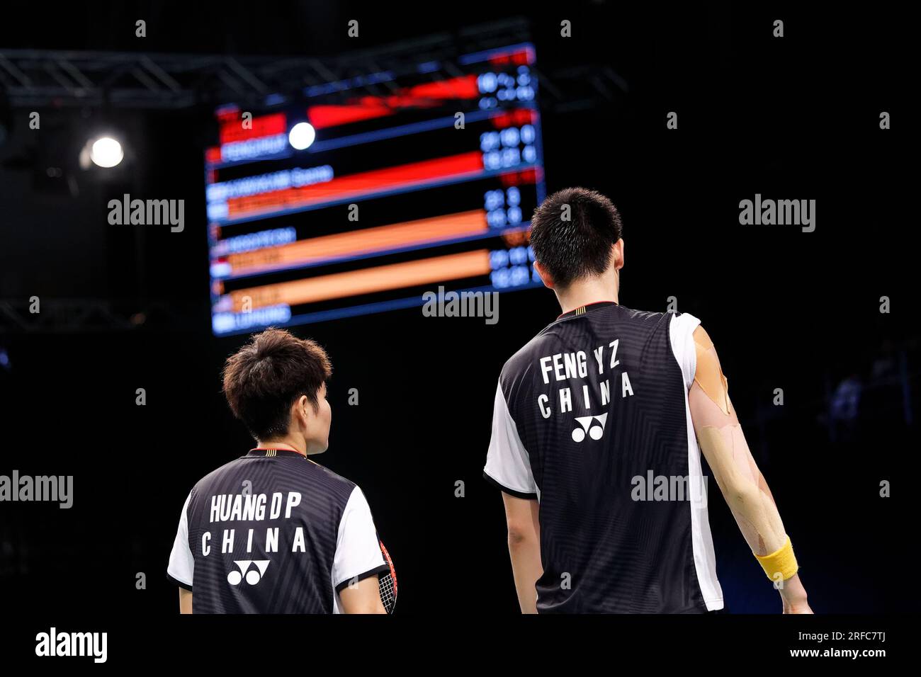 Sydney, Australien. 02. Aug. 2023. Huang Dong Ping und Feng Yan Zhe aus China in Aktion am 2. Tag der Sathio Group Australian Badminton Open 2023 im Quaycenter am 2. August 2023 in Sydney, Australien. Kredit: IOIO IMAGES/Alamy Live News Stockfoto