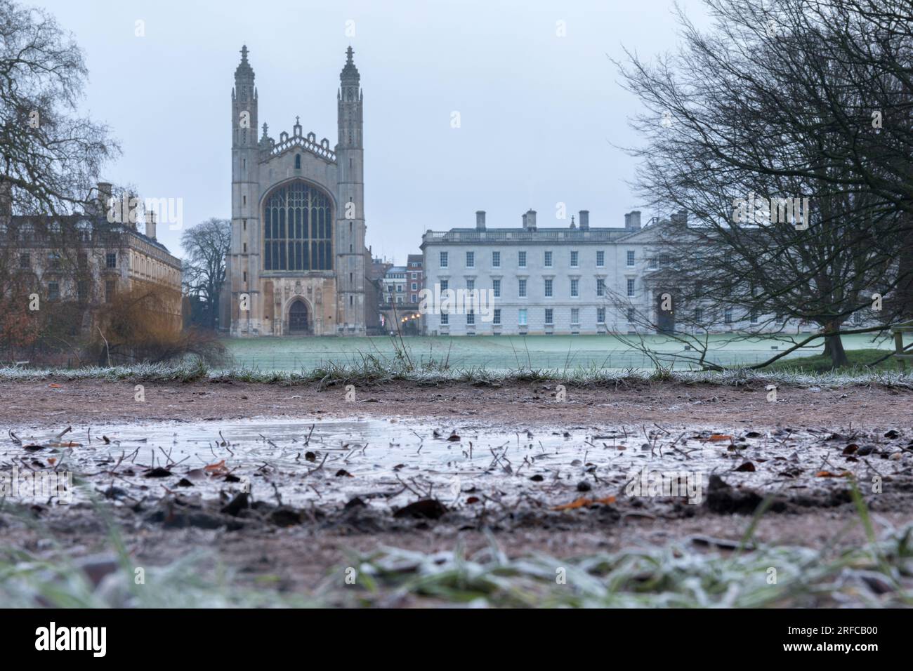 Kings College Chapel West Window und Gibbs Building, Cambridge University, Großbritannien Stockfoto