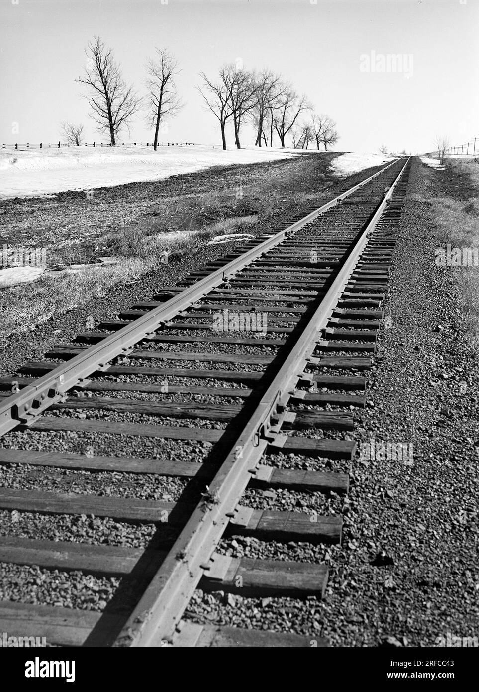 Burlington Railroad Tracks, Hitchcock County, Nebraska, USA, Arthur Rothstein, USA Farm Security Administration, März 1940 Stockfoto