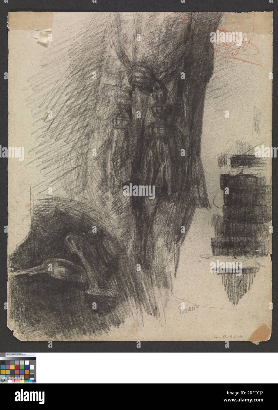 Zwei Löffel und ein Vorhang um 1885 von James Ensor Stockfoto