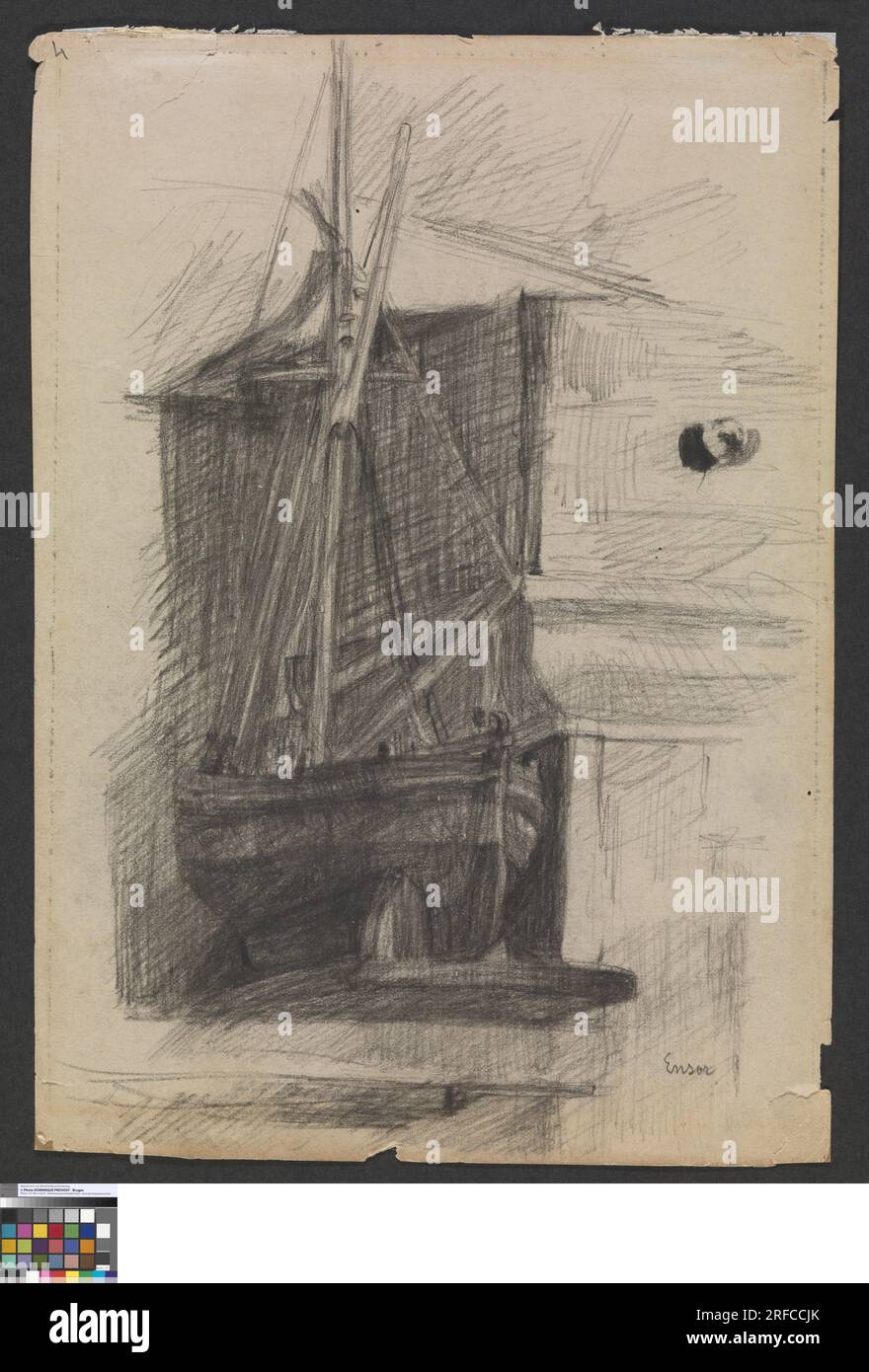 Modell eines Schiffes um 1885 von James Ensor Stockfoto