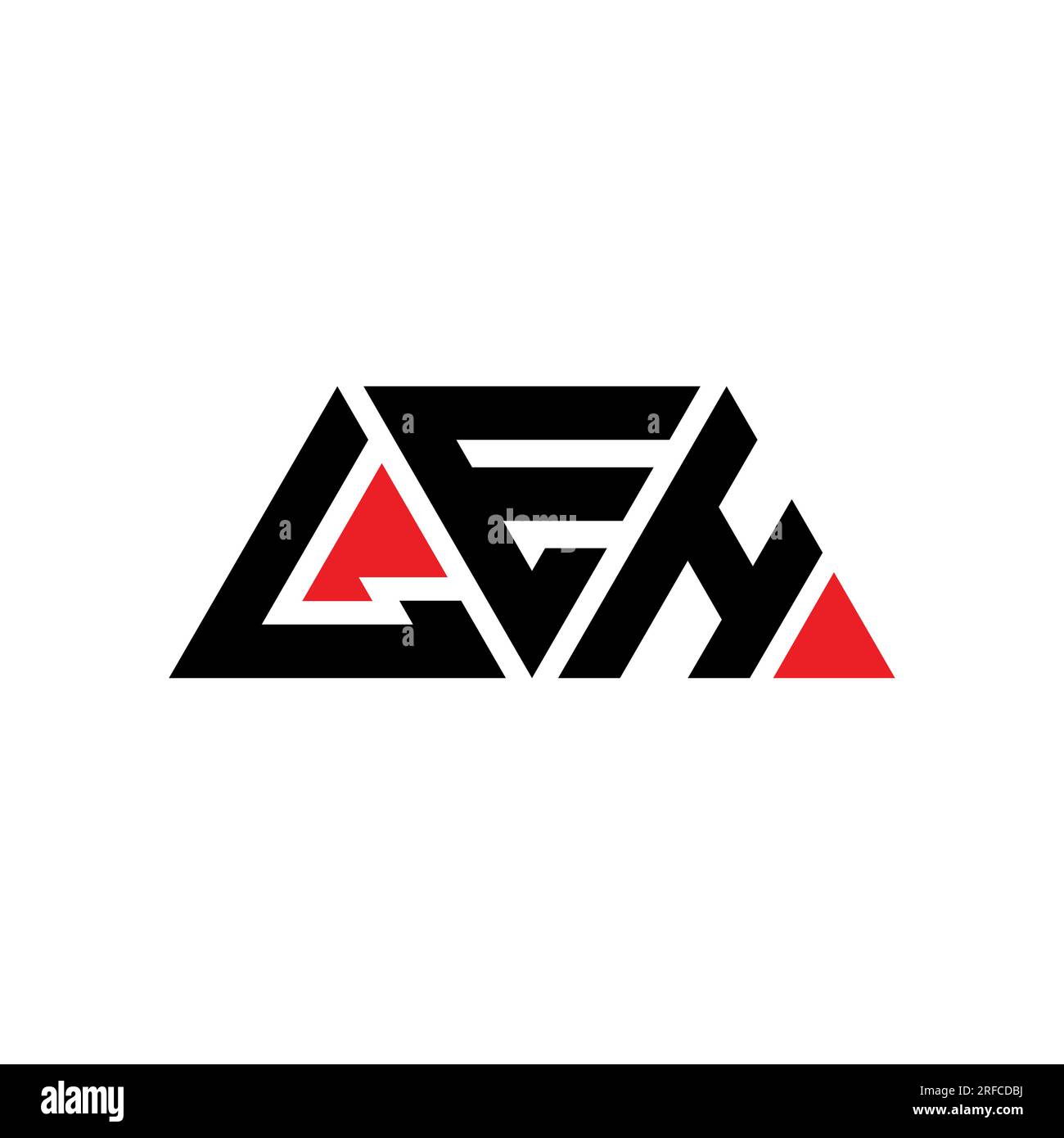 LEH-Logo mit Dreiecksbuchstaben und Dreiecksform. LEH-Dreieck-Logo-Monogramm. LEH-Dreieck-Vektor-Logo-Vorlage mit roter Farbe. LEH Triangul Stock Vektor