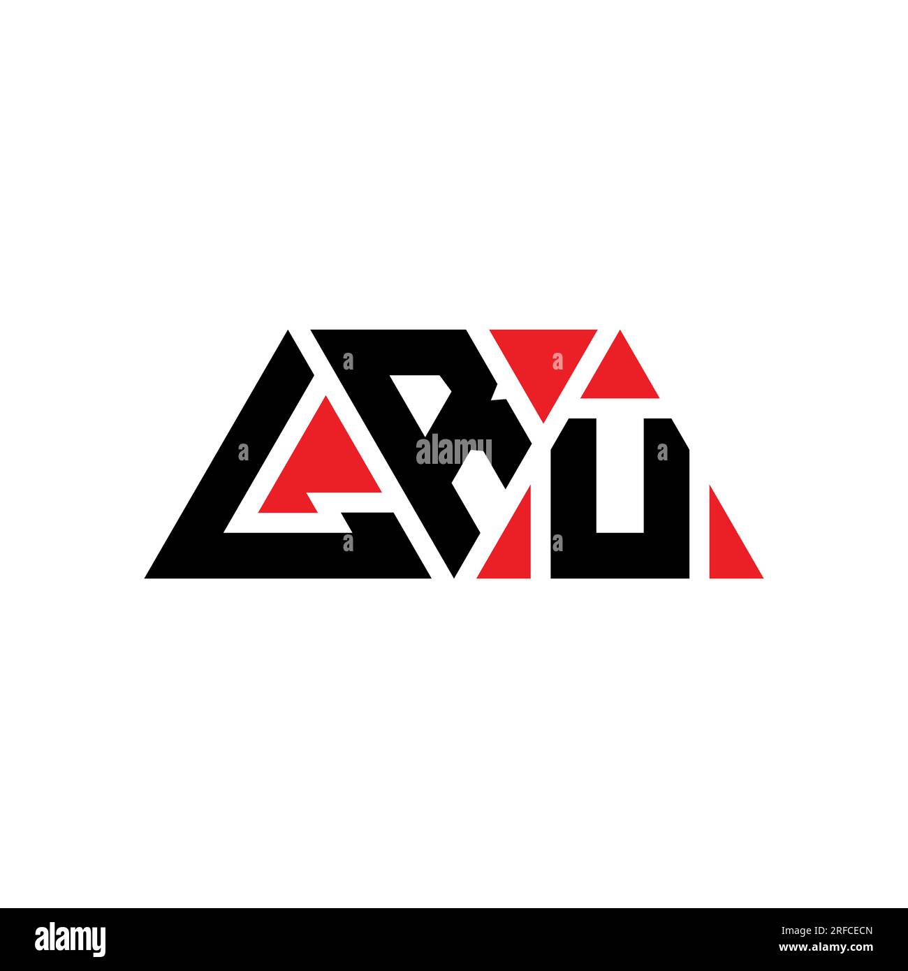 LRU-Logo mit dreieckigem Buchstaben in Dreiecksform. LRU-Dreieck-Logo-Monogramm. LRU-dreieckige Vektor-Logo-Vorlage mit roter Farbe. LRU Triangul Stock Vektor